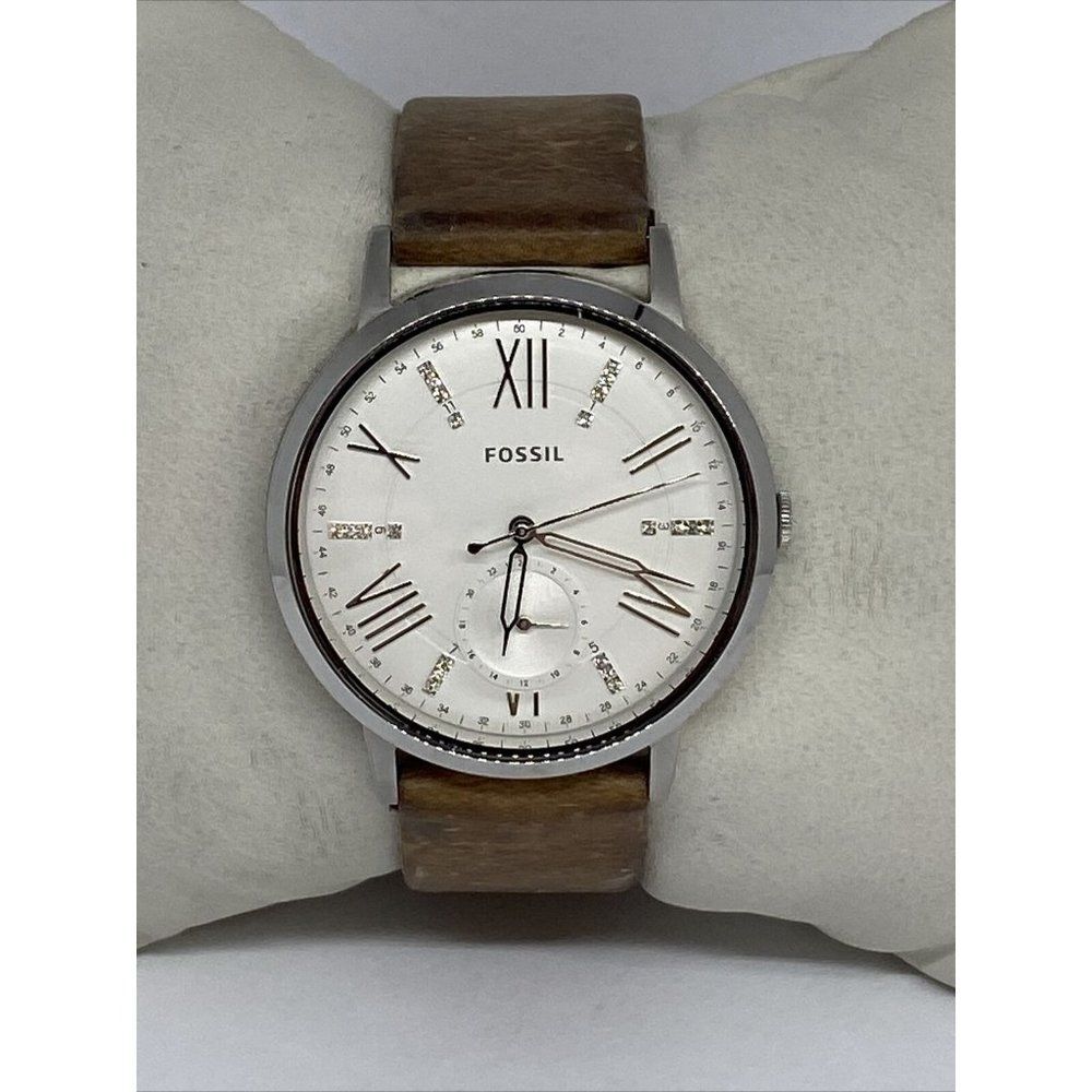 Fossil ES3487 Women's Brown Leather Silver Analog